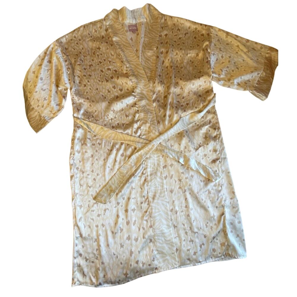Show Me Your Mumu Harlow Silkey Robe Animal Print Cheetah Zebra Cream & Tan O/S - Picture 16 of 16
